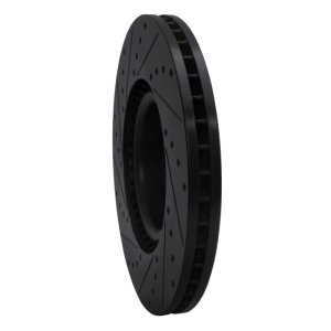 Audi S6 Brake Rotor (1) - Front Right - R1 Concepts - Drilled & Slotted - Black - `99-`04